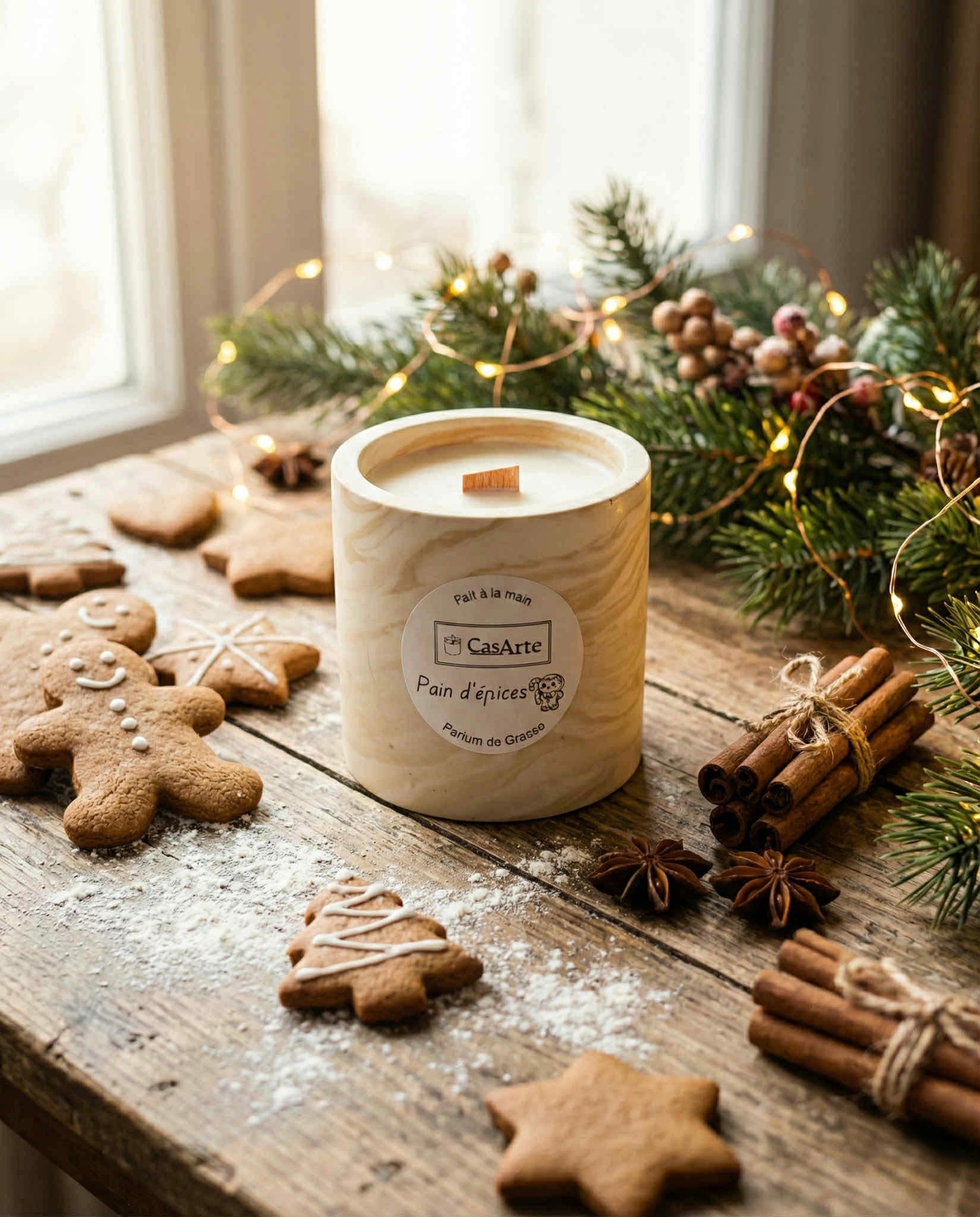Bougie Artisanale - Pain d'Épices - Grande Bougie Gourmande